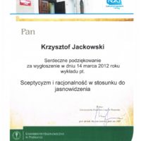 Podziękowania za wygłoszenie wykładu - Uniwersytet Ekonomiczny w Poznaniu