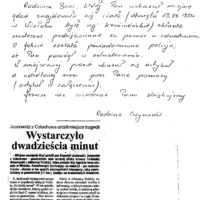 Jabłonica Polska - List od rodziny 26.05.1999 rok