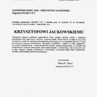 Jasnowidz Roku 2018 - Krzysztof Jackowski, Nagroda STUDIA VTV